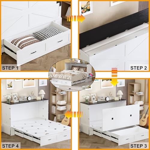 Murphy Bed Queen with Storage and Charging Station K2307