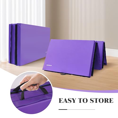 Folding Exercise Gymnastics Mat 4x10x3 Inch with Carrying Handles C40381