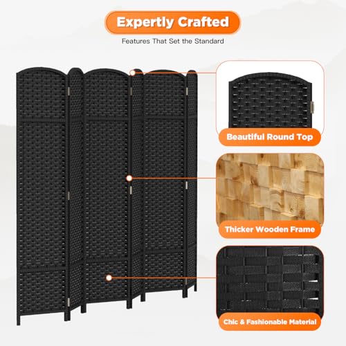 4 Panel Room Divider Screen 5.6 Ft Tall Folding Privacy Partition H959002