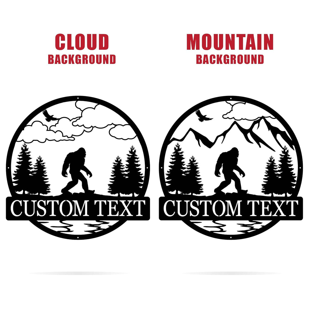 Outdoor Metal Sign Bigfoot Yard Decor J7348