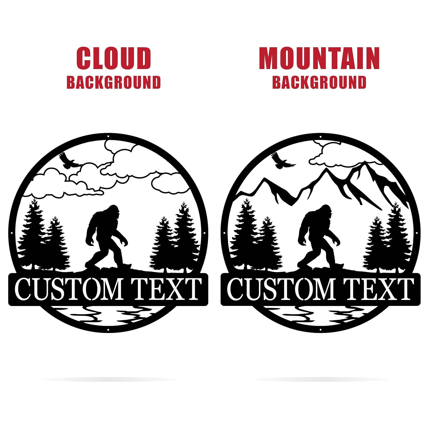 Outdoor Metal Sign Bigfoot Yard Decor J7348
