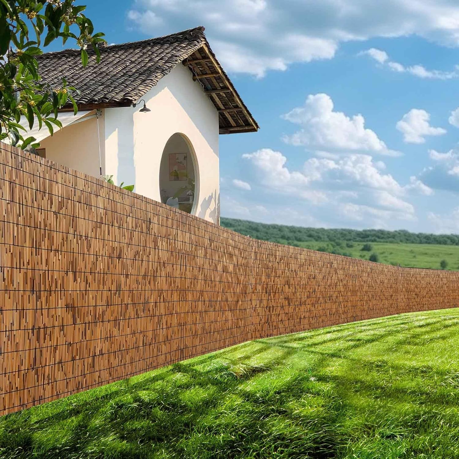 Bamboo Fencing Roll 2x10ft Outdoor Privacy Garden Fence L99329