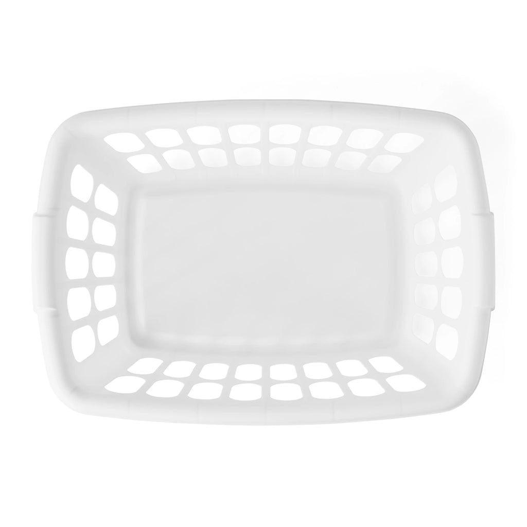 Rectangular Plastic Laundry Basket, White, 6 Pack L6443