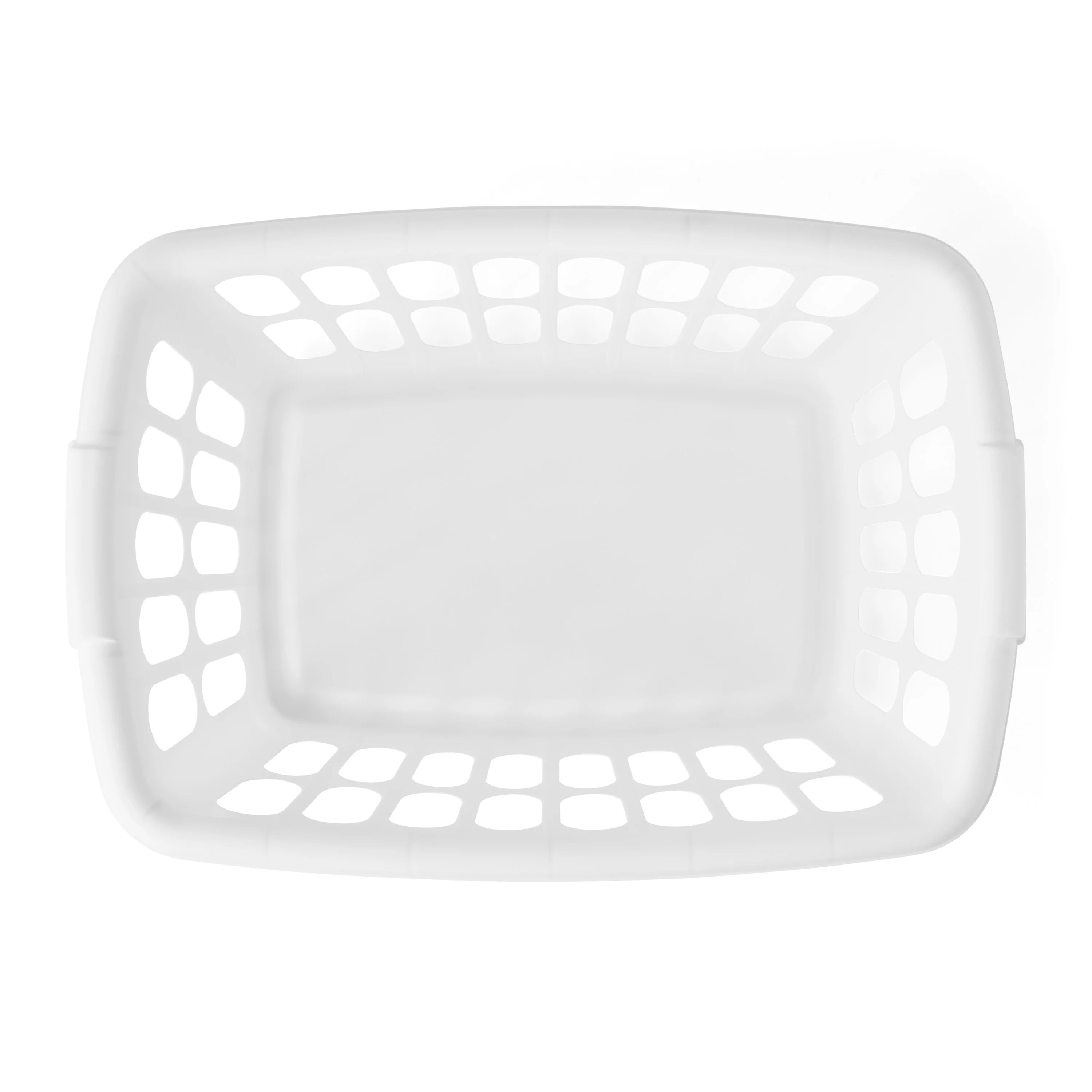Rectangular Plastic Laundry Basket, White, 6 Pack L6443