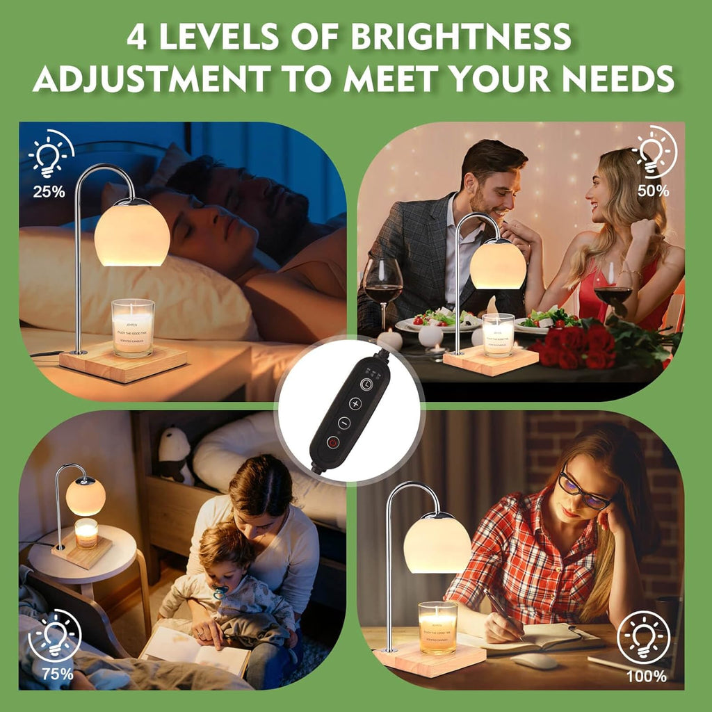 Candle Warmer Lamp with Timer and Glass Lampshade E988