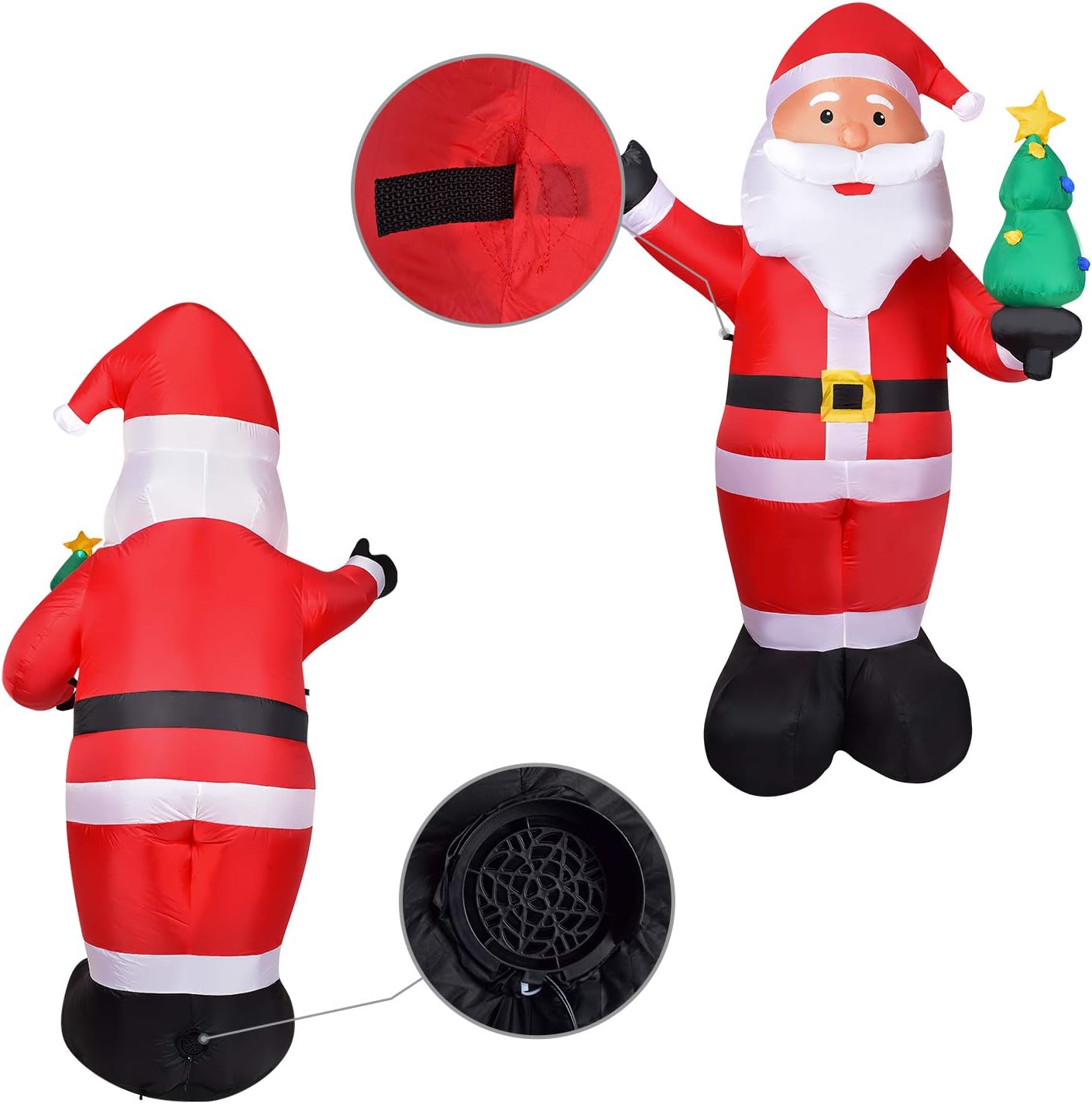 8ft Christmas Inflatable Santa Claus with LED Lights for Indoor Outdoor Yard Decor Z2096