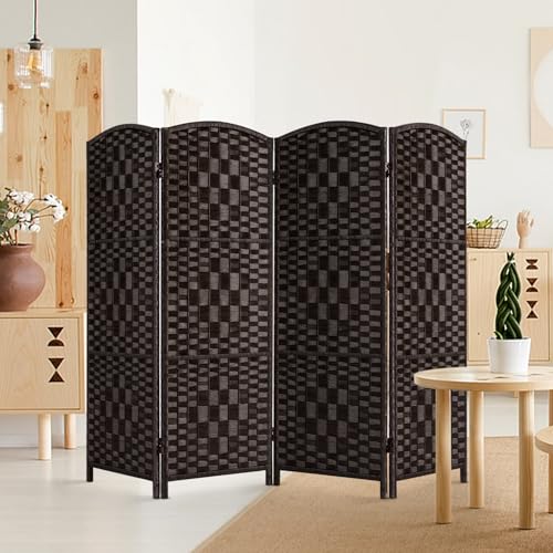 3 Panel Folding Room Divider, Dark Mocha Privacy Screen K453