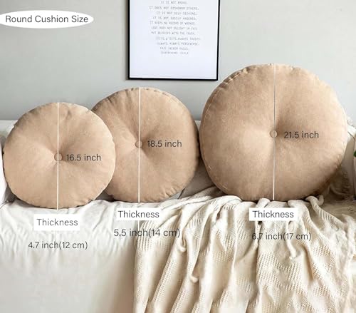 Meditation Floor Pillow Set of 2 Large Round Cushions for Living Room Yoga C73699