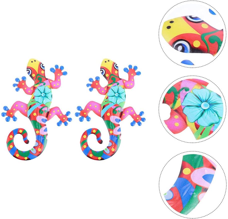 Iron Gecko Wall Art Decor 3D Metal Sculpture N749516