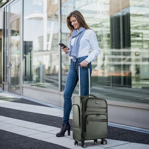 Softside Expandable Carry On Luggage with Spinner Wheels and TSA Lock B846
