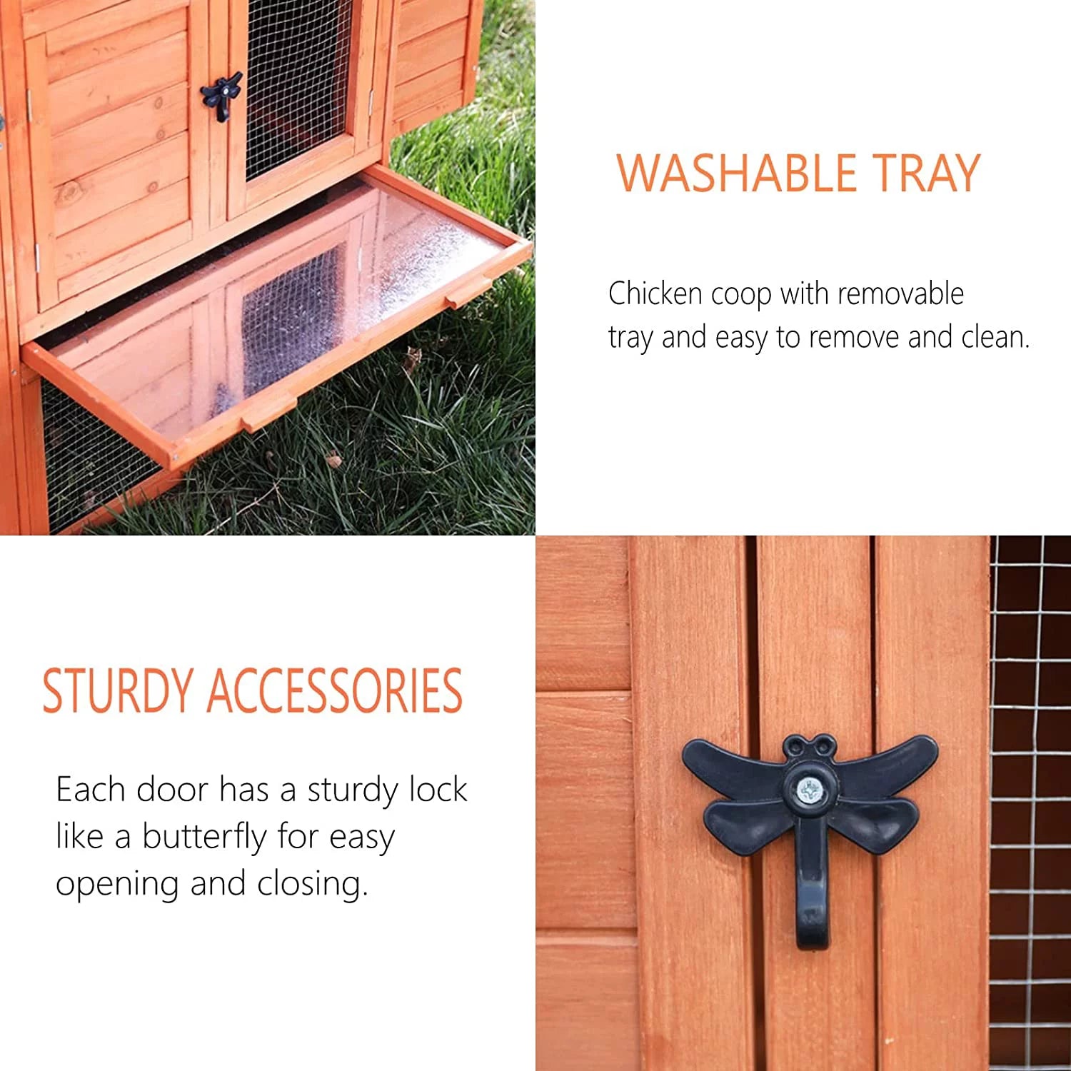 Outdoor Wooden Chicken Coop with Ramp and Nesting Box Q3948