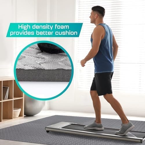Puzzle Exercise Mat for Home Gym, EVA Interlocking Foam Floor Tiles with Border O344855