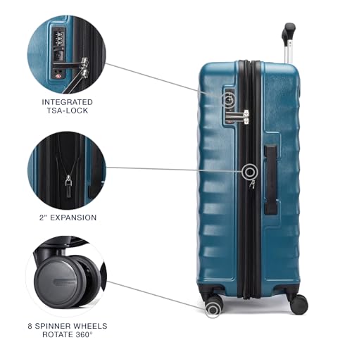 Hardside Expandable Carry-On Luggage with 8 Spinner Wheels and TSA Lock Q7052