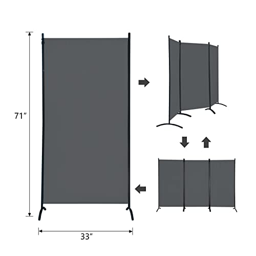 Room Divider, 6-Panel Folding Privacy Screen, Freestanding Partition G607