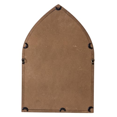 Arched Window Mirror Wall Decor, 16 x 24 Inch, Distressed White O9904