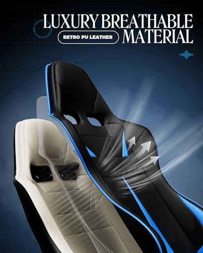 Gaming Chair with Speakers, Footrest, High Back Ergonomic Reclining B51631