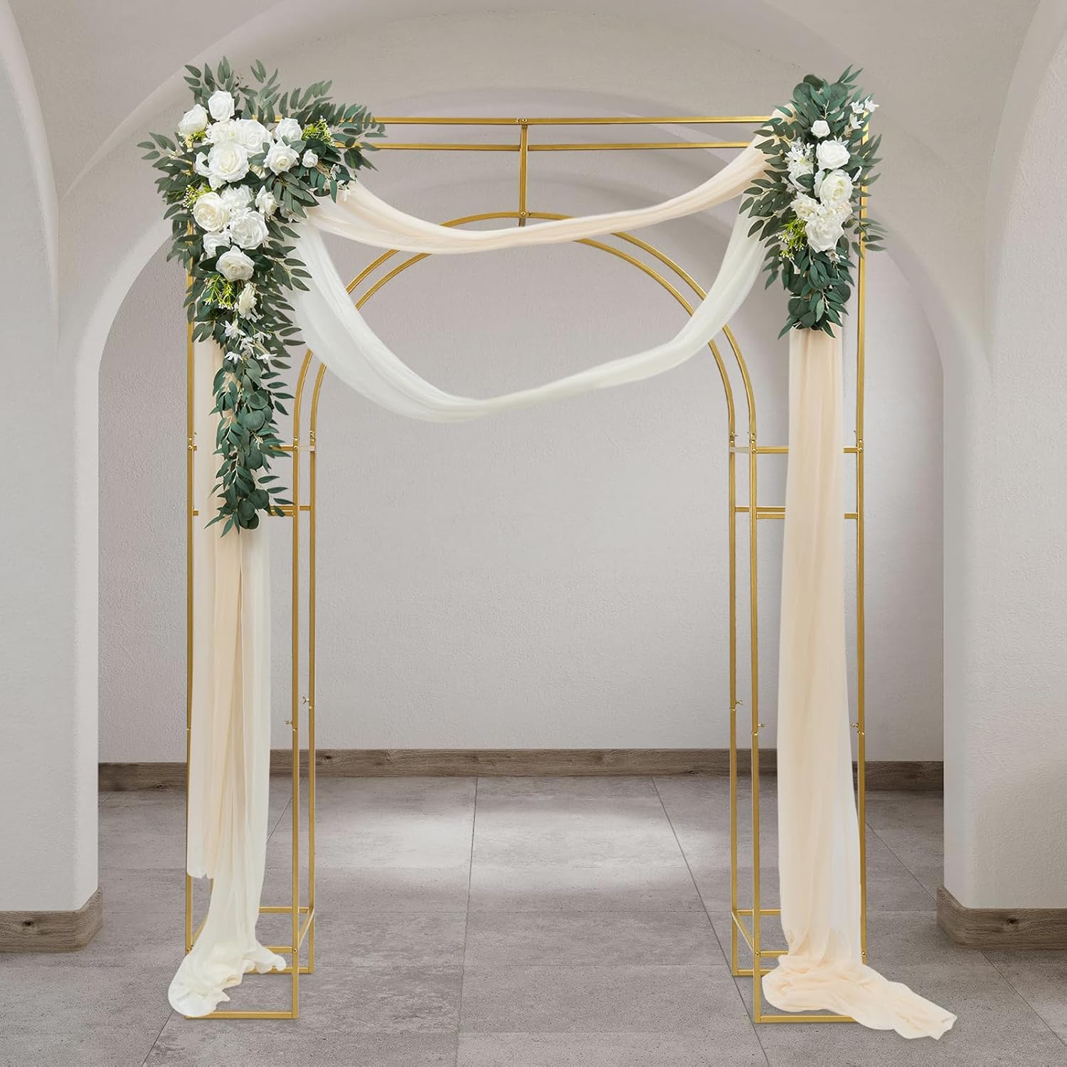 Gold Metal Arch Backdrop Stand for Wedding Ceremony I195