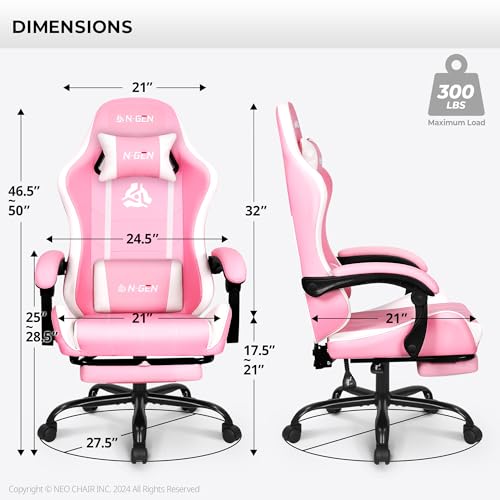 Ergonomic High Back Gaming Chair with Footrest PU Leather M911186