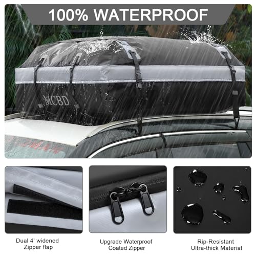 Soft-Shell Waterproof Rooftop Cargo Carrier, 21 Cubic Feet, with Straps and Storage Bag I12135