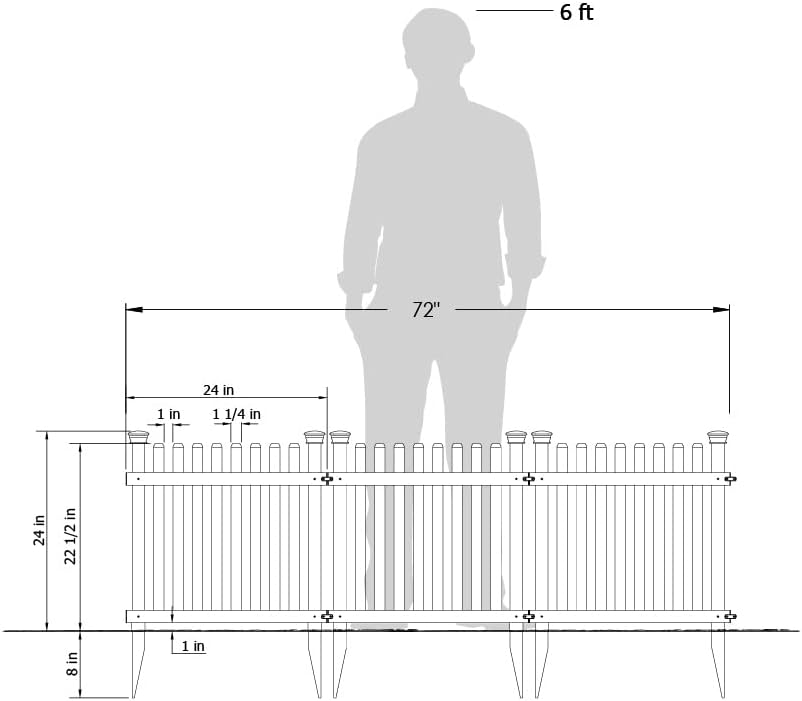 Outdoor No Dig Garden Fence with Vinyl Gate Kit M98783