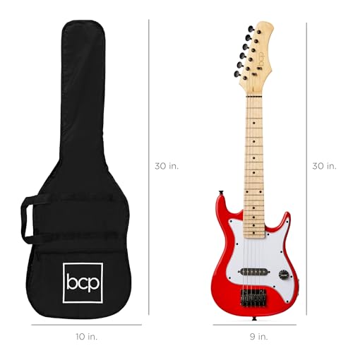 30in Kids Electric Guitar Beginner Starter Kit with Amplifier, Strap, Gig Bag, Picks J4176