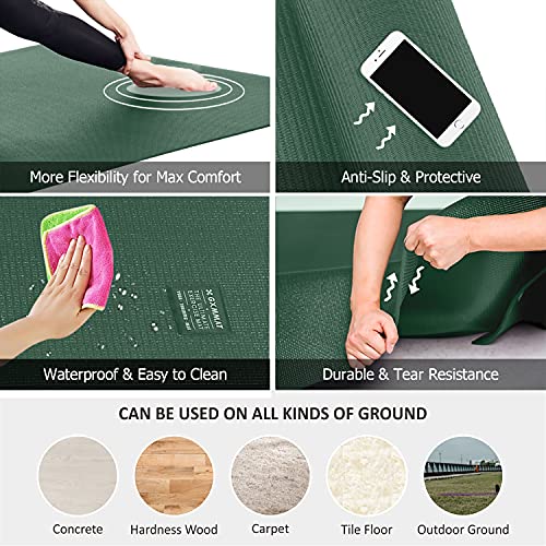 Large Yoga Mat 6x4 ft Extra Thick Non-Slip for Home Workout Pilates S1451