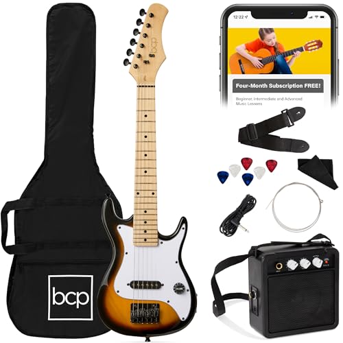 30in Kids Electric Guitar Beginner Starter Kit with Amplifier, Strap, Gig Bag, Picks J4176