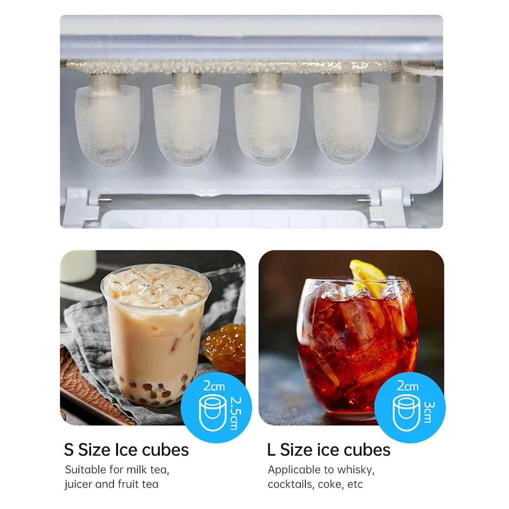 Countertop Ice Maker, Self-Cleaning, 2 Ice Sizes V6129