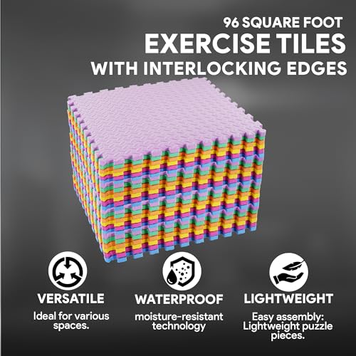 Puzzle Exercise Mat with EVA Foam Interlocking Tiles for MMA, Gymnastics and Home Gym H787