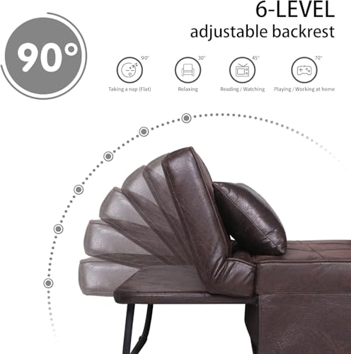 Folding Sofa Bed with Adjustable Backrest, Dark Grey Q8430