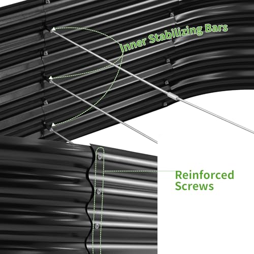 Galvanized Raised Garden Bed Kit 4x2x1.5ft Oval Metal Planter Box for Vegetables Outdoor V57489
