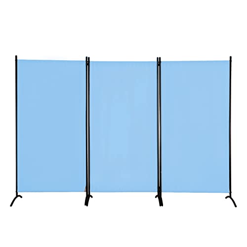 4 Panel Folding Room Divider Privacy Screen with Steel Frame F2996