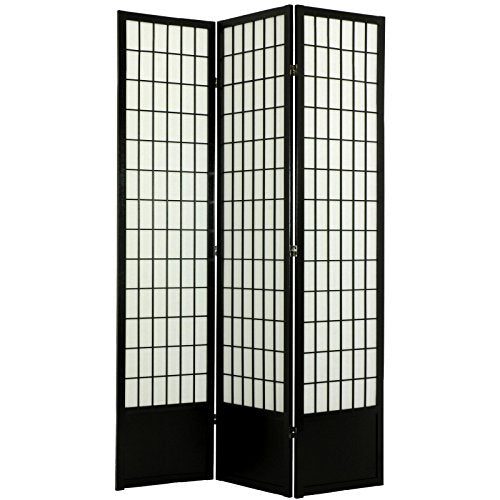 7 ft. Tall Window Pane Shoji Screen Room Divider, 3 Panels, White S15216