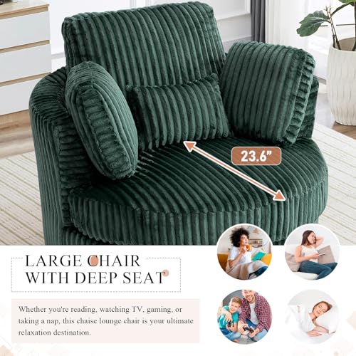 Round Swivel Barrel Chair with Ottoman for Living Room Bedroom G375183