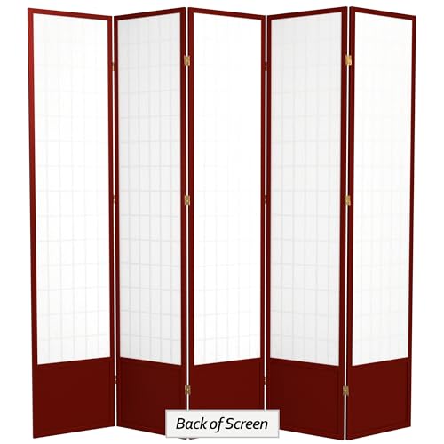 7 ft. Tall Window Pane Shoji Screen Room Divider, 3 Panels, White S15216