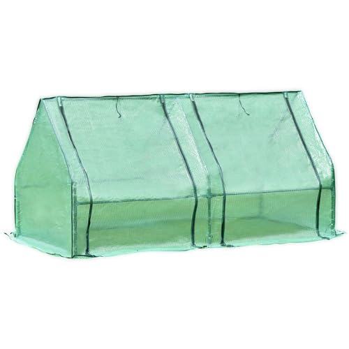 Aoodor 6 ft. x 3 ft. x 3ft. Mini Greenhouse with 2 Zipper Doors, Water Resistant UV Protected for Flowers, vegetables and herbs with 2 Covers