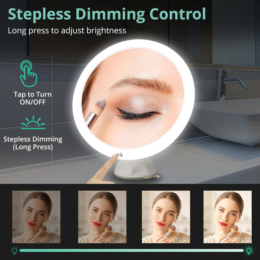 20X Lighted Magnifying Mirror with Suction Cup for Bathroom I650