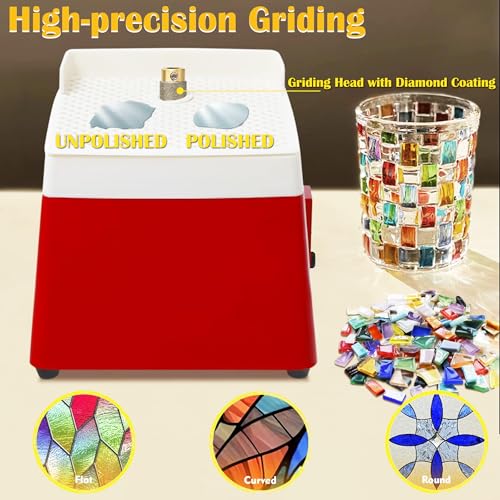 Glass Grinder for Stained Glass, Mini Portable Tool with 5/8" Grinder Bits S6817