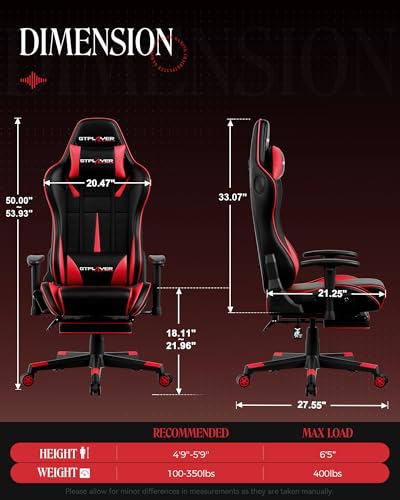 Gaming Chair with Speakers, Footrest, High Back Ergonomic Reclining B51631