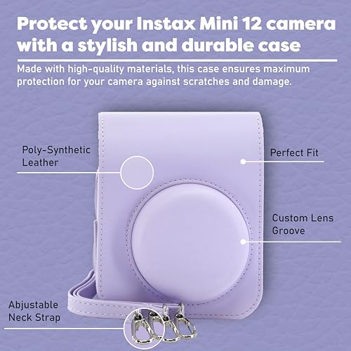 Instax Mini 12 Instant Camera Bundle with 60 Sheets Film and Accessories D684321