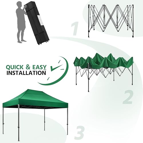 Heavy Duty Pop Up Canopy Tent 10x20 with Wheeled Carry Bag, White Q36763