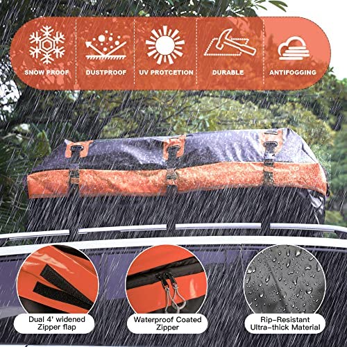 Soft-Shell Waterproof Rooftop Cargo Carrier, 21 Cubic Feet, with Straps and Storage Bag I12135