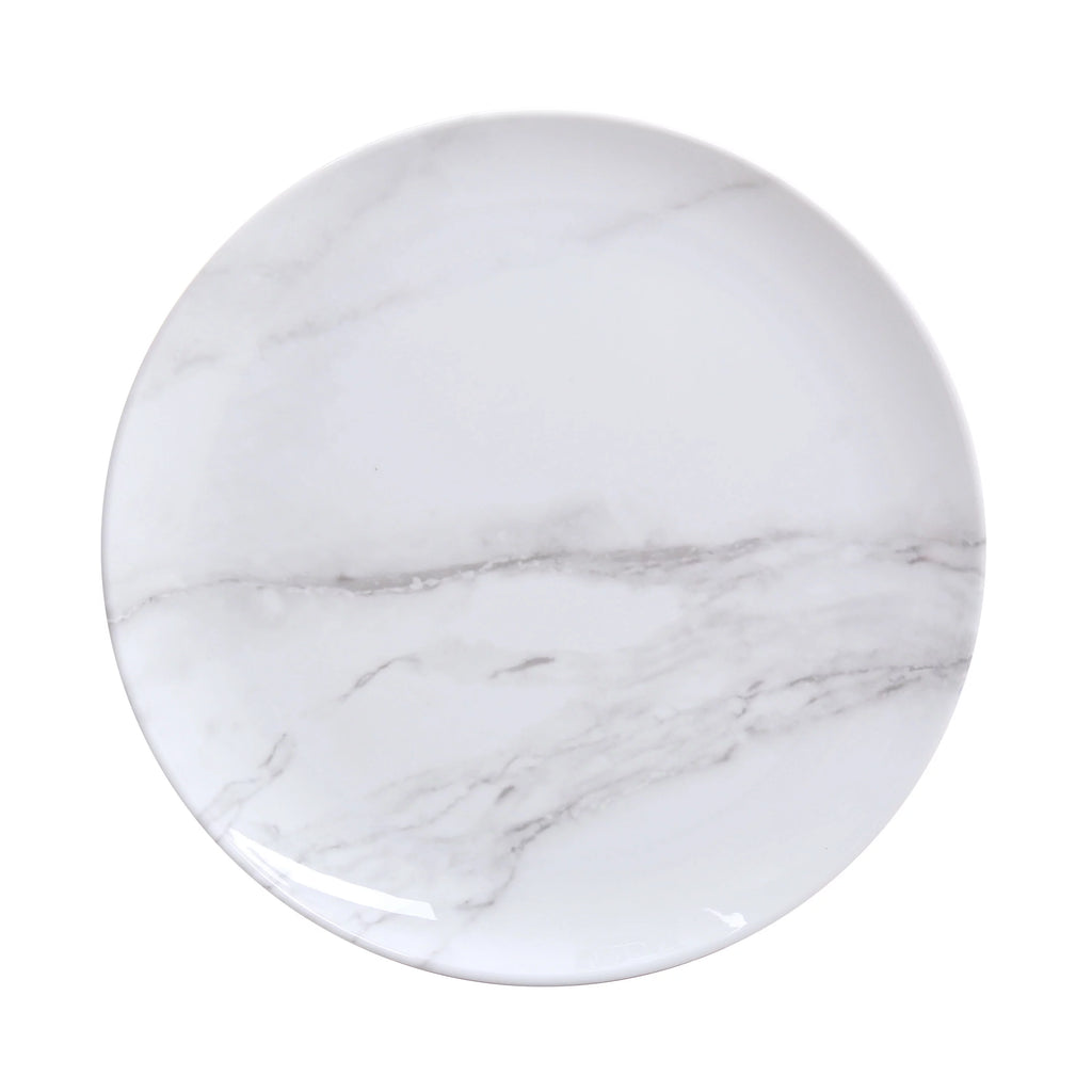 12-Piece Grey and White Marble Dinnerware Set L80042