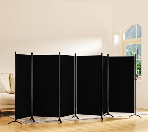 Room Divider, 6-Panel Folding Privacy Screen, Freestanding Partition G607