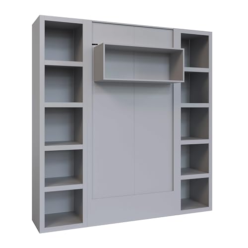 Queen Murphy Wall Bed with Two Bookshelves Z468