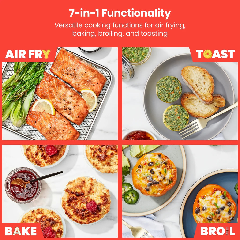 Air Fryer Toaster Oven Combo, 7-in-1 Countertop Convection, 20 Qt, Stainless Steel T387