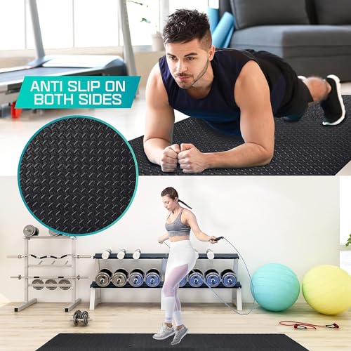 Puzzle Exercise Mat for Home Gym, EVA Interlocking Foam Floor Tiles with Border O344855