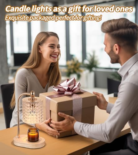 Candle Warmer Lamp with Timer and Dimmer, Electric Gold, 2 Bulbs O60740