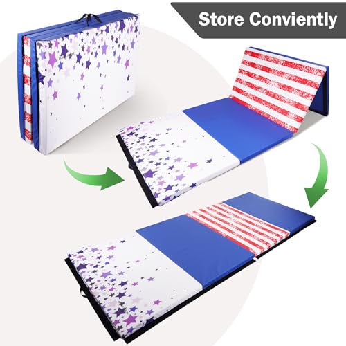 Folding Exercise Gymnastics Mat, 4x8x2 Inch, with Carrying Handles P466