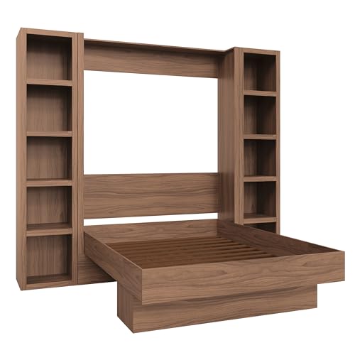 Queen Murphy Wall Bed with Two Bookshelves Z468
